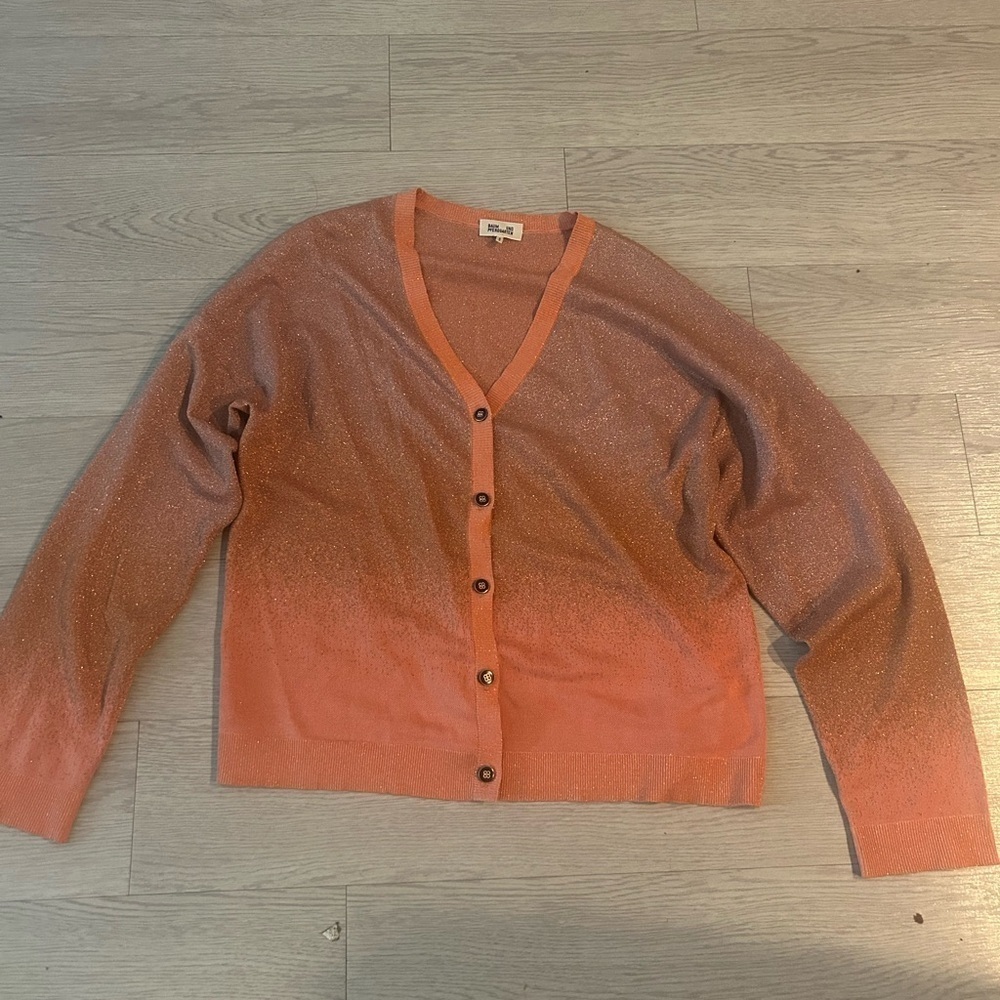 baum und pferdgarten orange shimmer tencel blend cardigan Size L